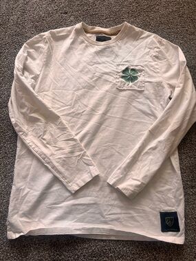 Men's Football Town the Clover White Tee with Green Clover Chest Accent NWOT